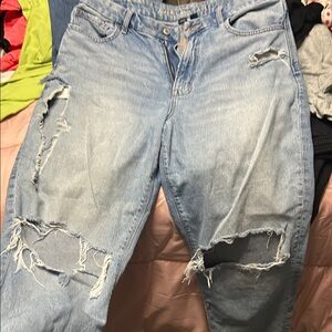 American Eagle Outfitters Light Blue Distressed Skinny Jeans